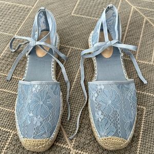 Jewel Badgley Mischka Davisha Womens Lace Slip On Espadrilles